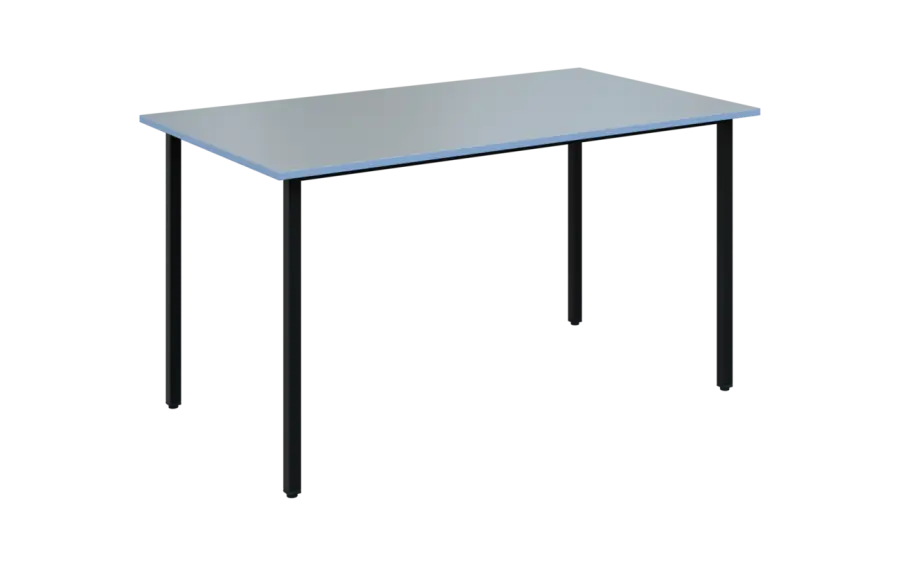 JSB 140N Jídelní stůl 1394 x 800 mm, deska šedá s hranou blankyt / podnož černá